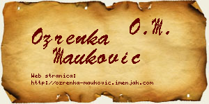 Ozrenka Mauković vizit kartica